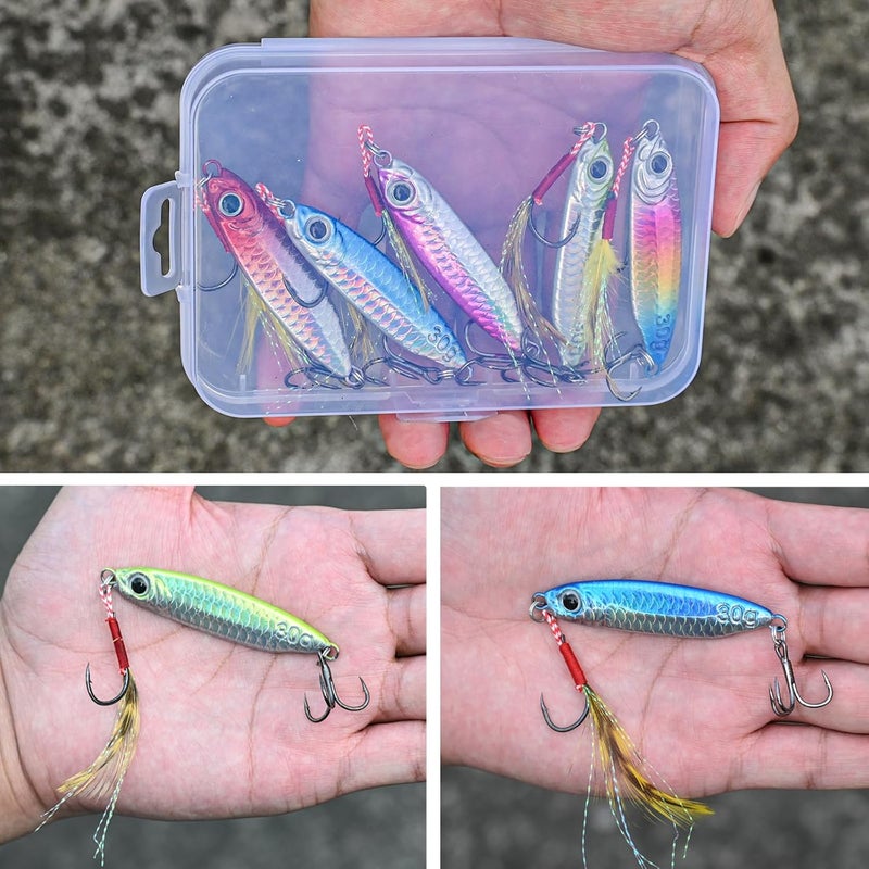 OLOLYAP Jigs Fishing Lures Saltwater Fishing Spoons with Ultra-Sharp Hooks Micro Jigging Bait for Bass Tuna Salmon Grouper - Image 5